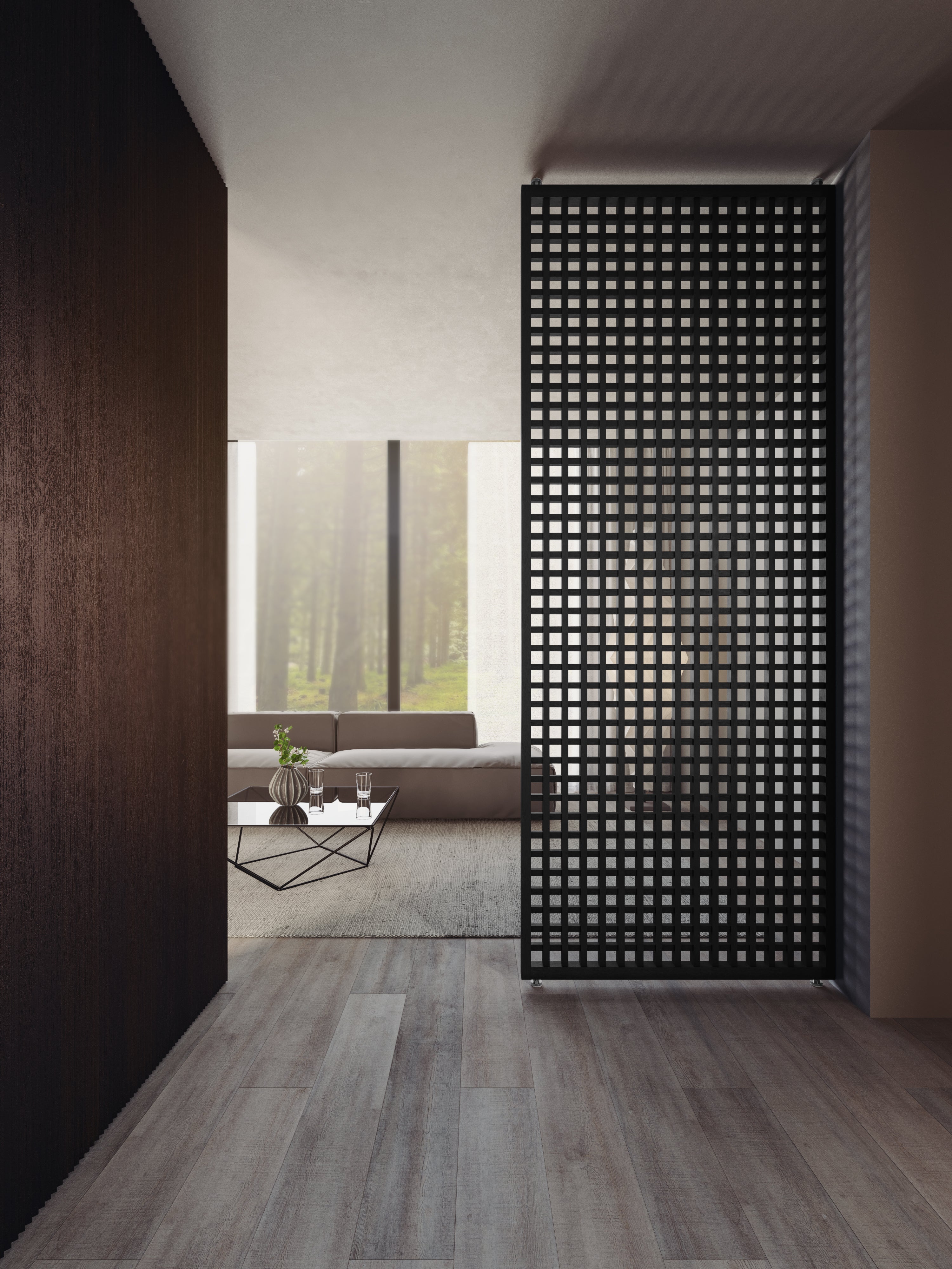 Roomdivider Shinjuku - 265 cm - Zwart mat