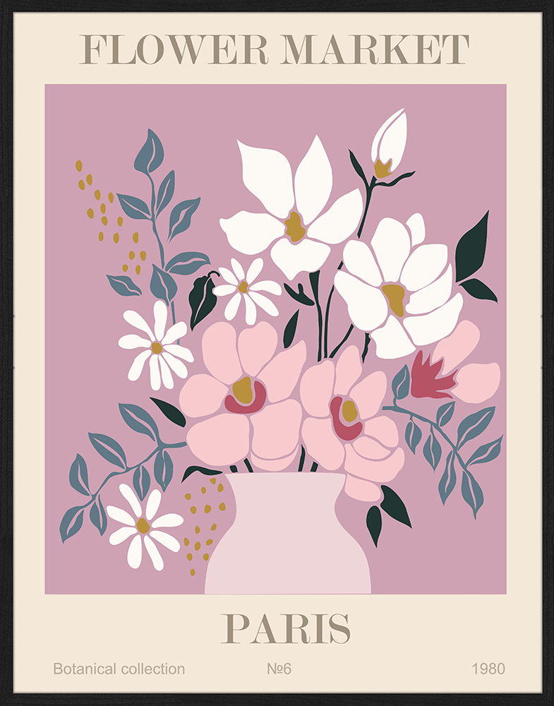 Print 'Flower Market Paris'