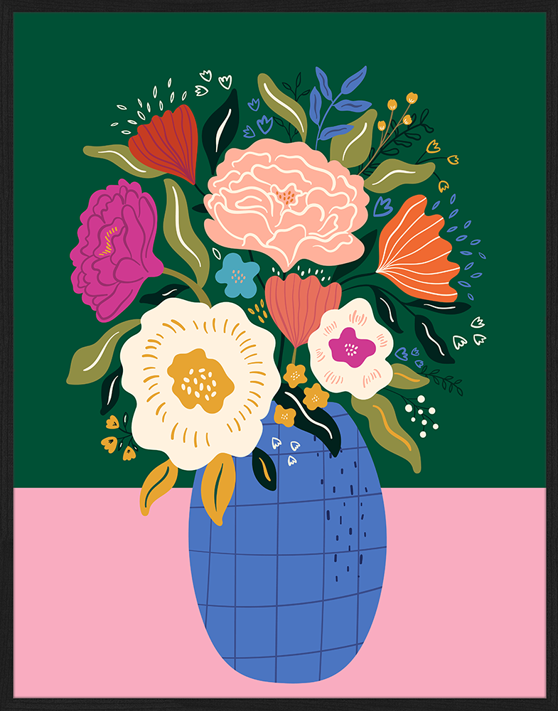 Print 'Flowers in Blue Pot'