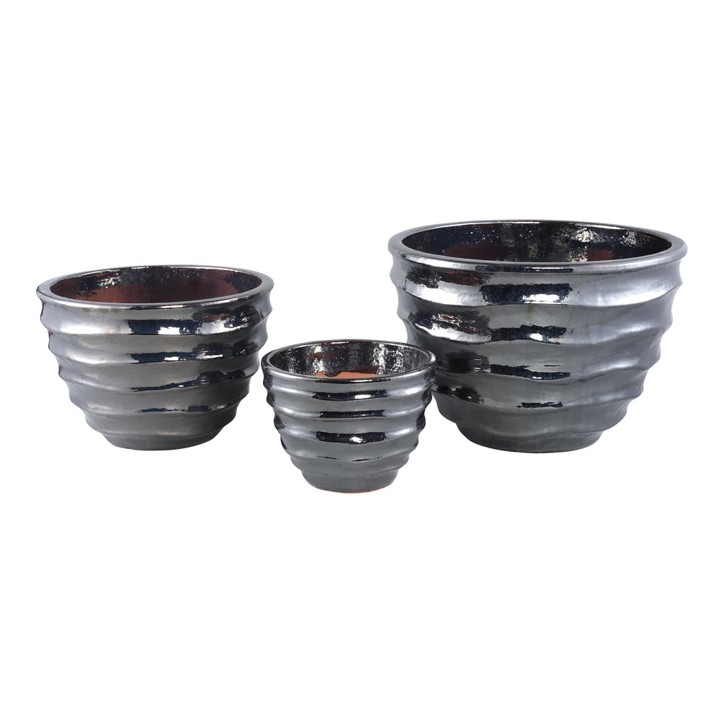 Pot Alyshia - Zilver (set van 3)