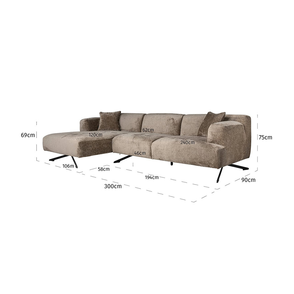 Sofa Donovan - Taupe chenille (lounge links)