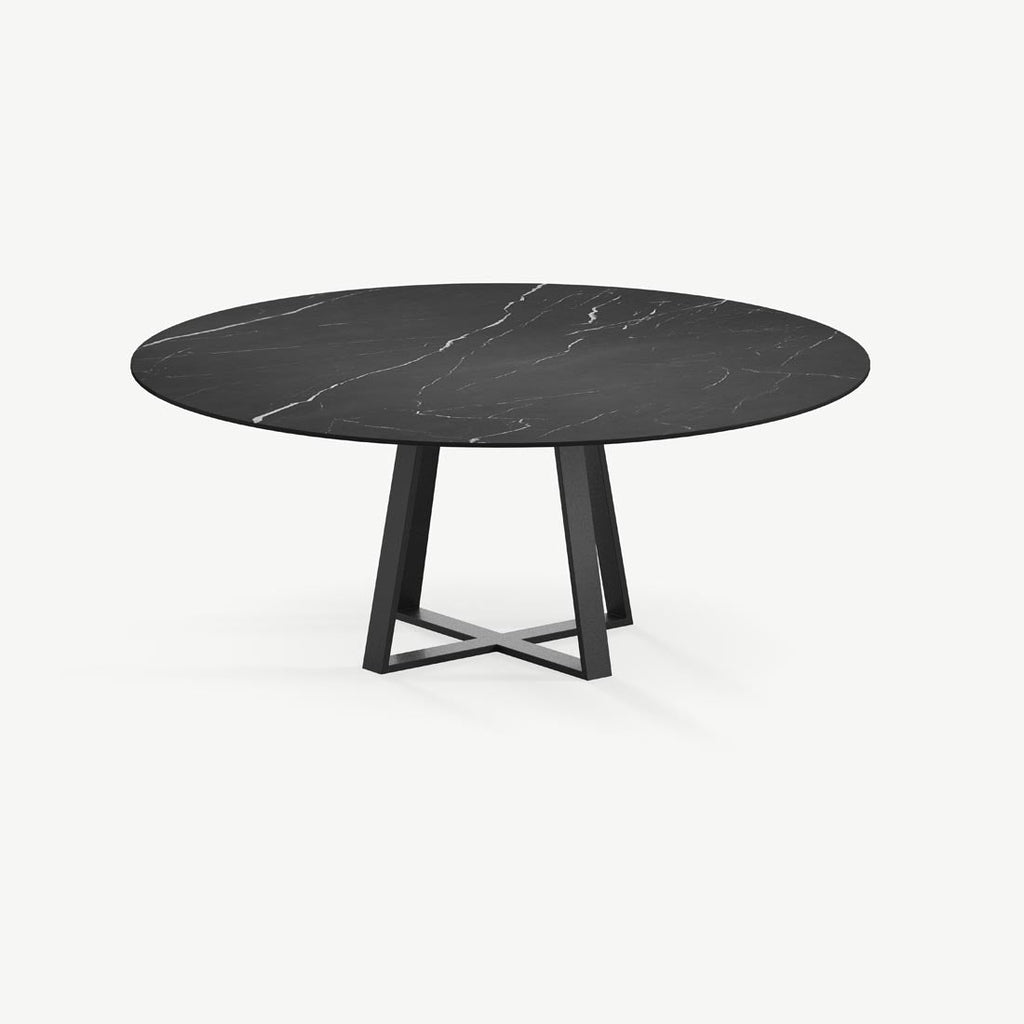 Eettafel Basiel - Ø150 cm - Nero marquina