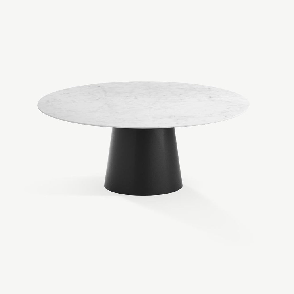 Eettafel Elza - Ø120 cm - Zwart - Carrara