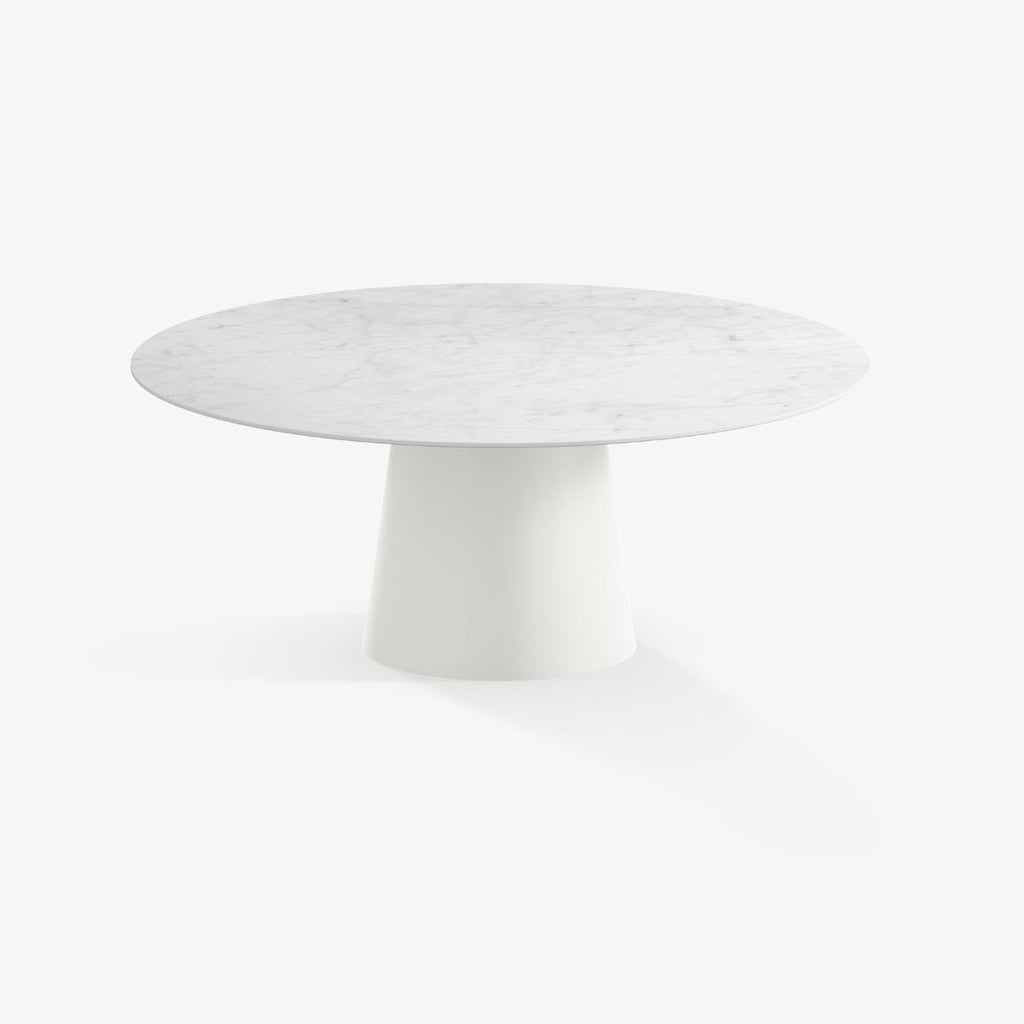 Eettafel Elza - Ø120 cm - Wit - Carrara