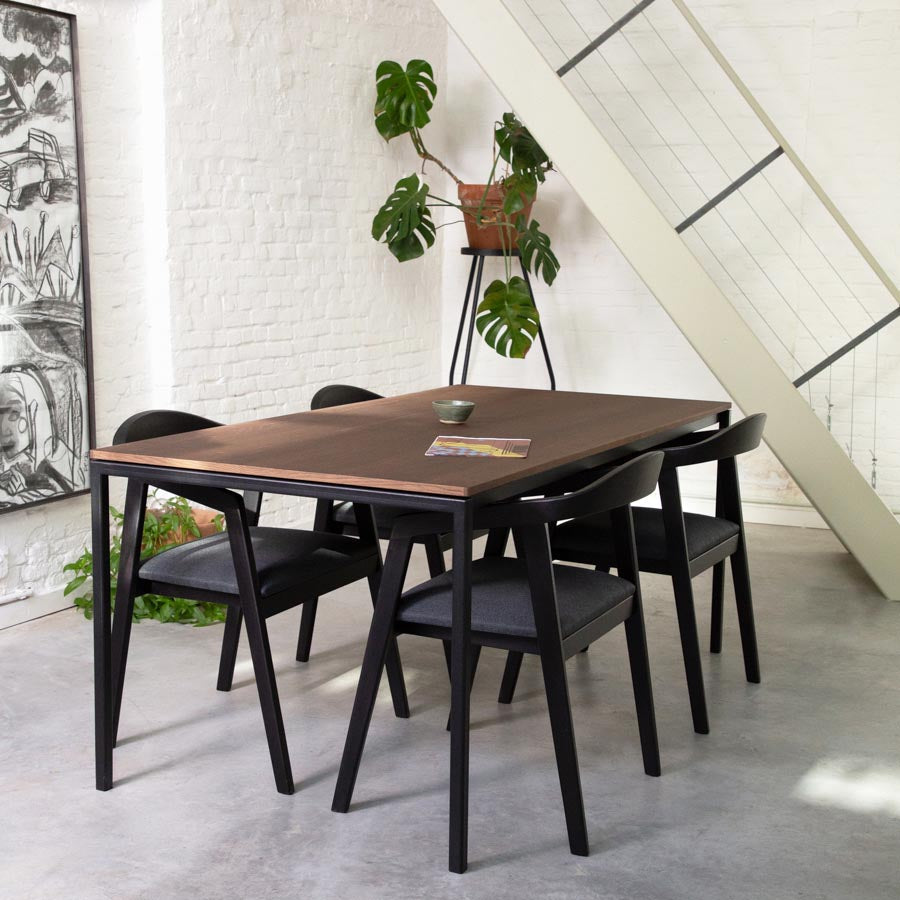 Eettafel Felix - 200 cm - Zwart - Bruin