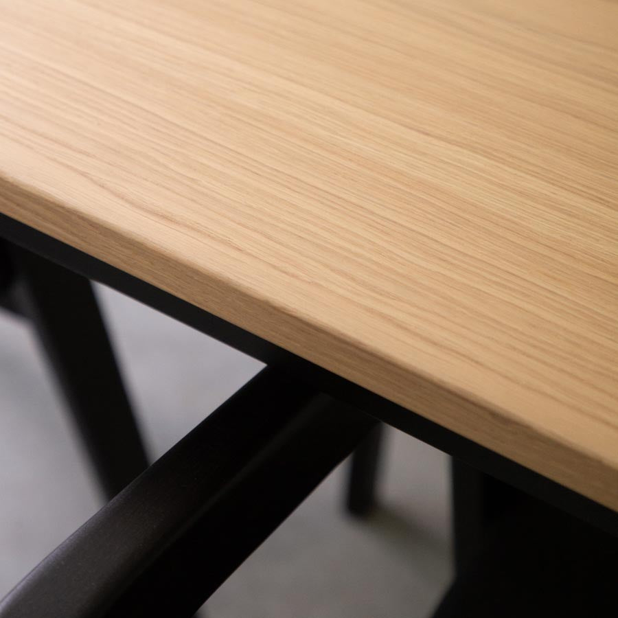 Eettafel Felix - 200 cm - Zwart - Naturel