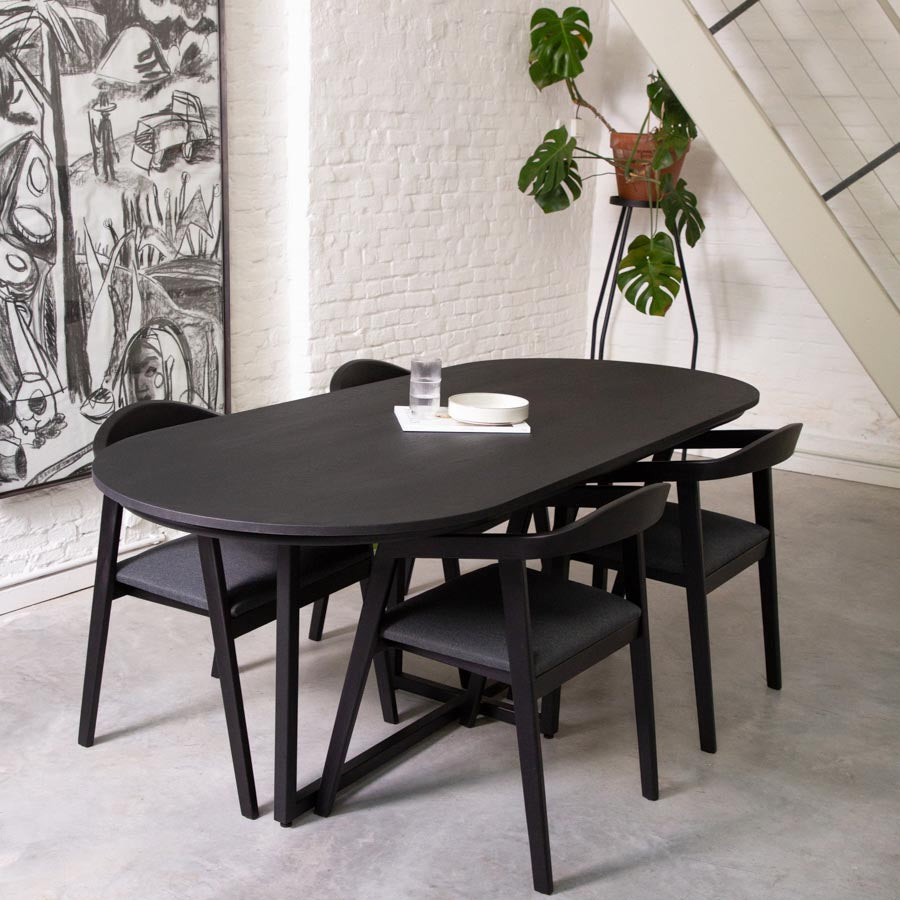 Eettafel Gustaf - 200 cm - Zwart