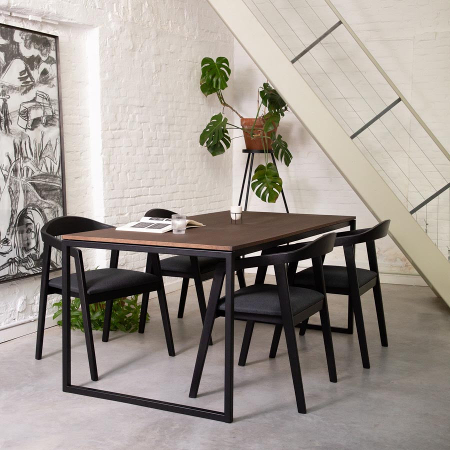 Eettafel Hugo - 200 cm - Zwart - Bruin