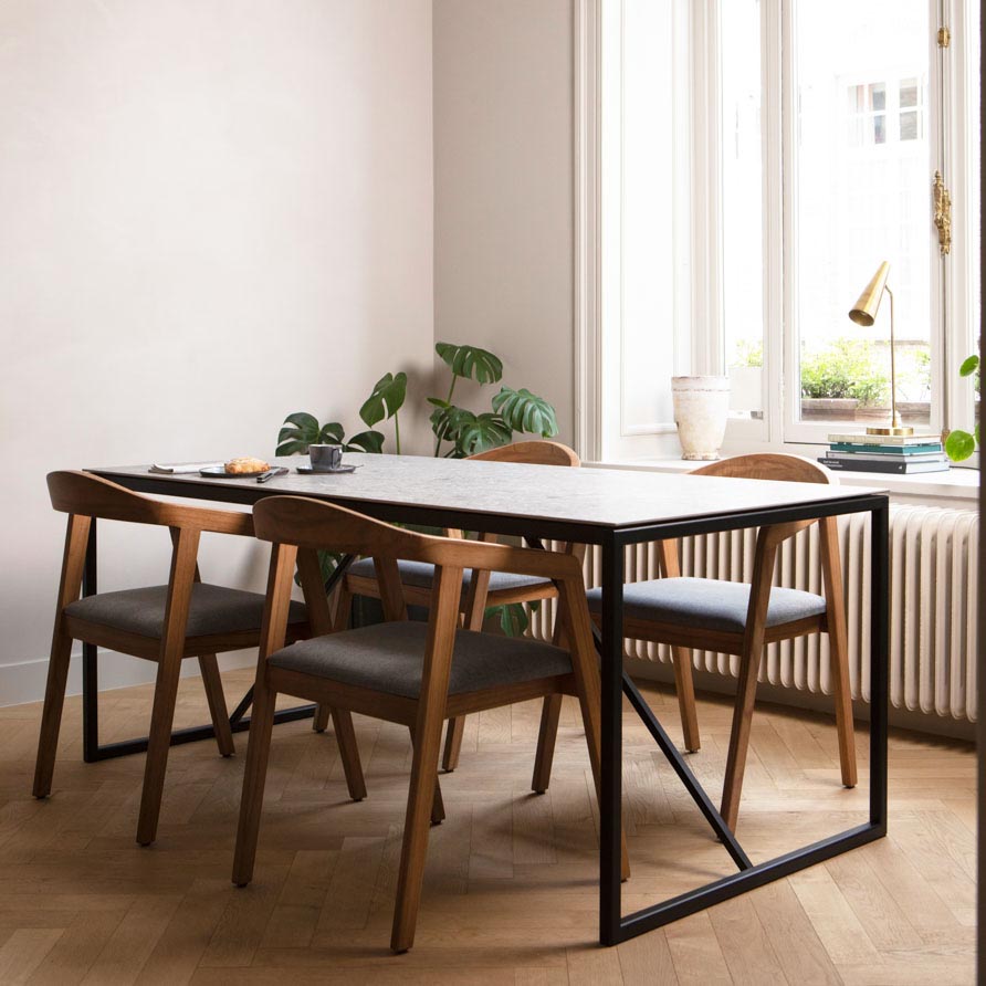 Eettafel Hugo - 260 cm - Zwart - Ceppo di Gré