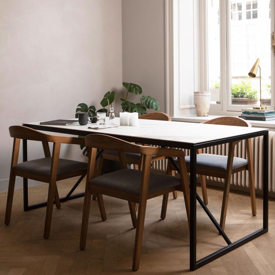 Eettafel Hugo - 260 cm - Zwart - Calacatta