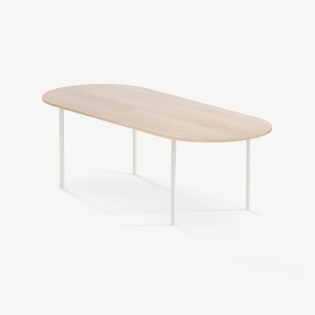 Eettafel Lewis - 180 cm - Wit - Naturel