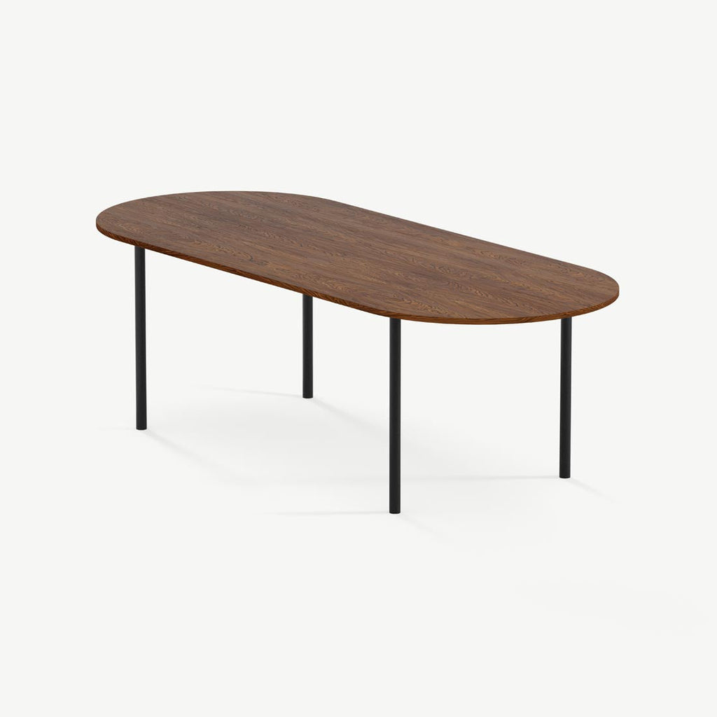 Eettafel Lewis - 200 cm - Zwart - Bruin