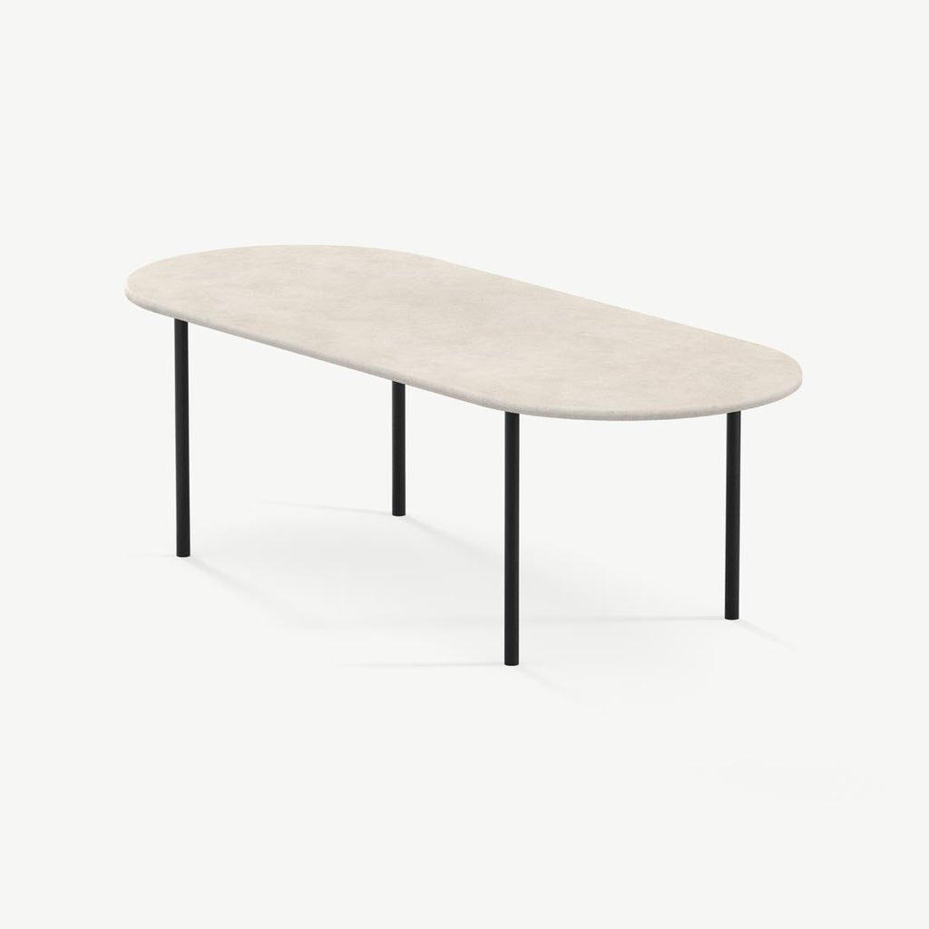 Eettafel Lewis - 220 cm - Zwart - Lichtbeige