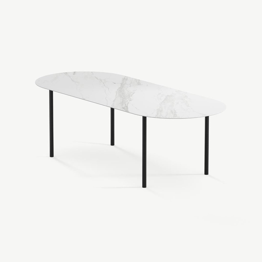 Eettafel Lewis - 200 cm - Zwart - Calacatta