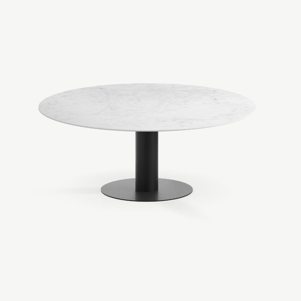 Eettafel Tiele - Ø120 cm - Zwart - Carrara