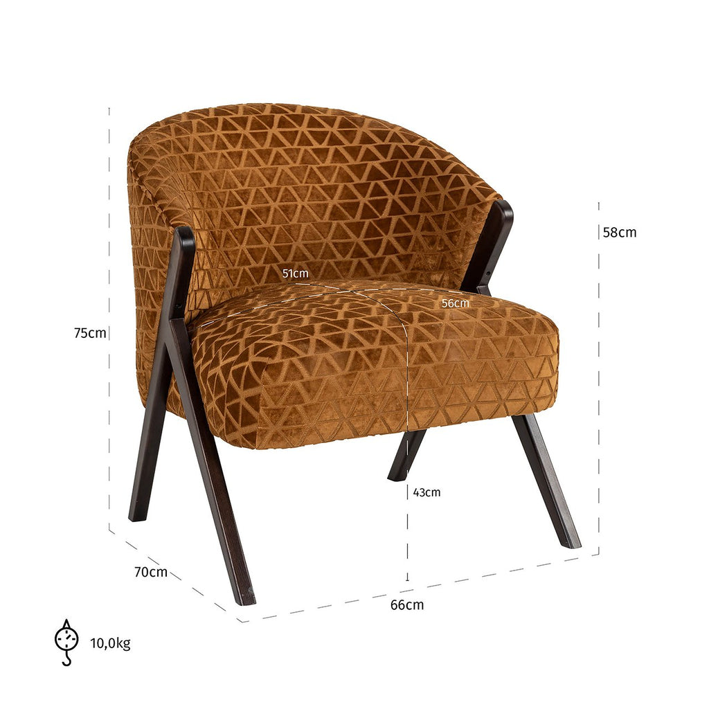 Fauteuil Mia - Gold triangle