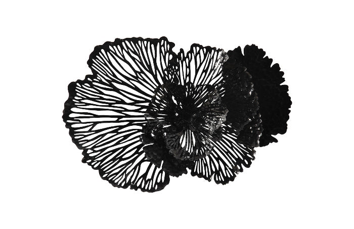 Flower wall art Black