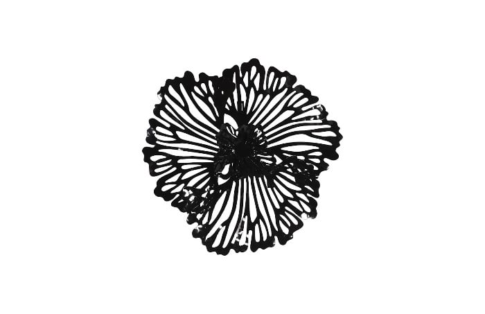 Flower wall art Black