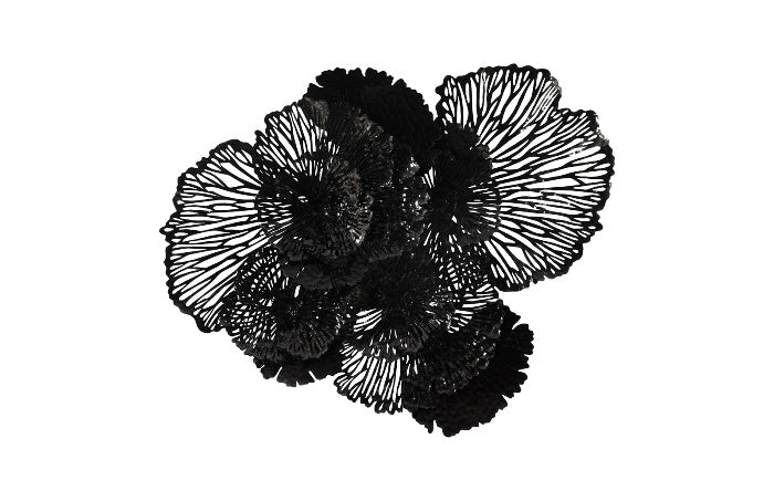 Flower wall art Black