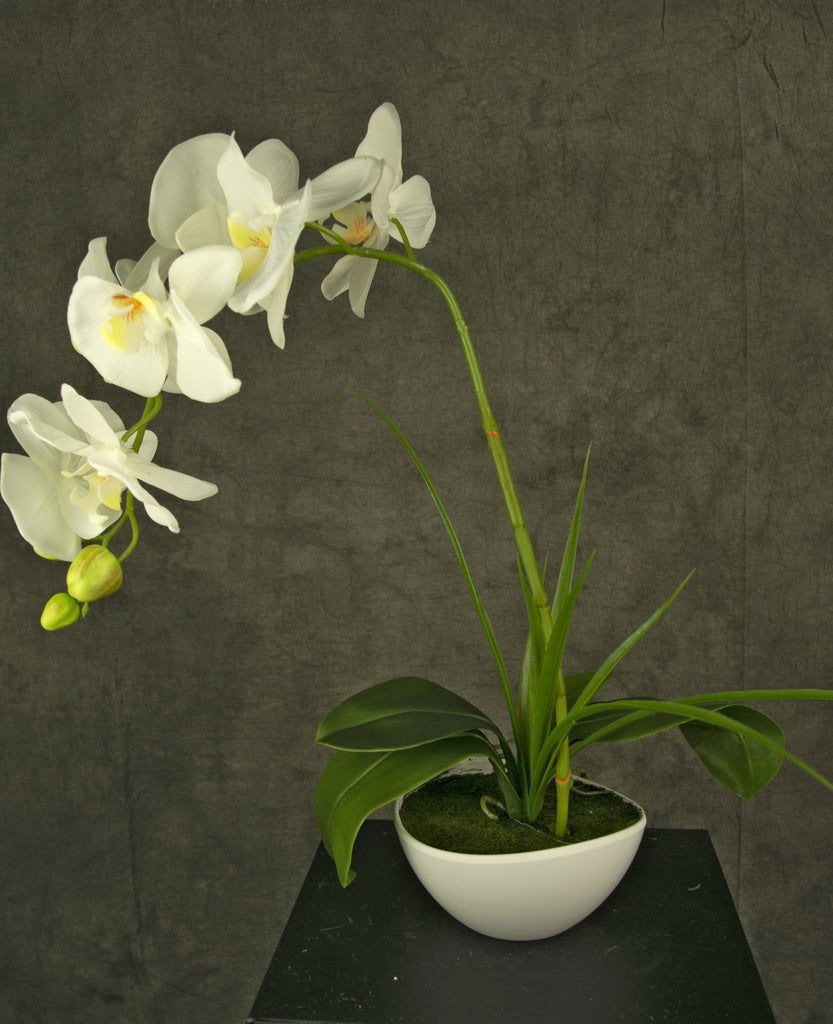 Kunst Orchidee 50 cm wit in pot