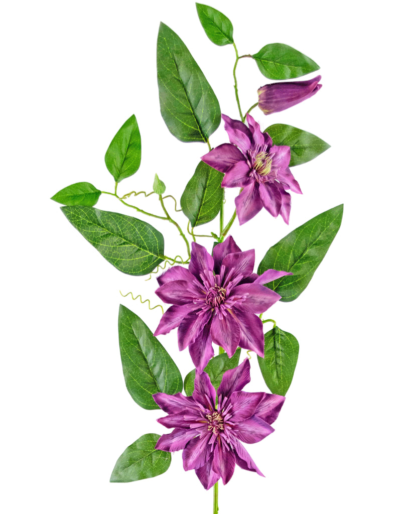 Kunstbloem Clematis Paars | 81 cm