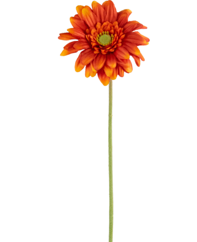 Kunstbloem Gerbera mini 47 cm zacht oranje