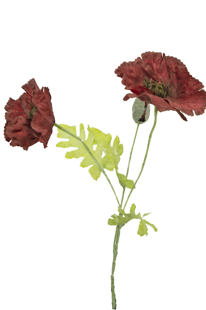 Kunstbloem Poppy 73 cm bordeaux