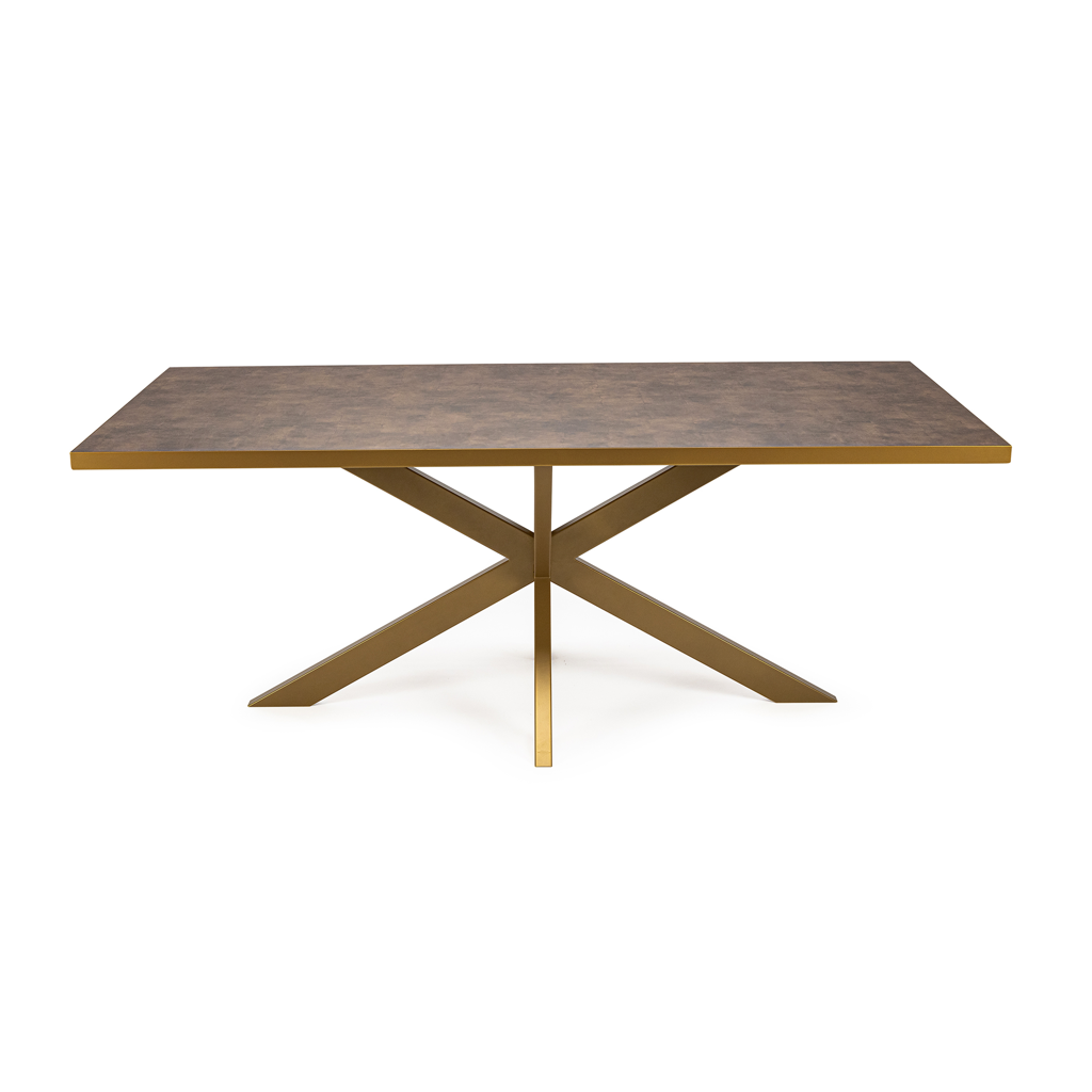 Eettafel Gijs - 180 cm - Bruin Lederlook