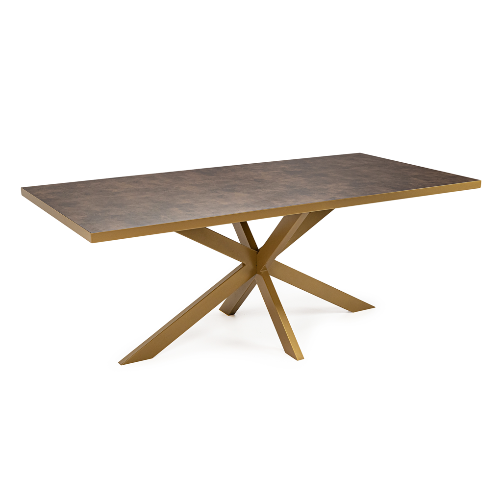 Eettafel Gijs - 180 cm - Bruin Lederlook