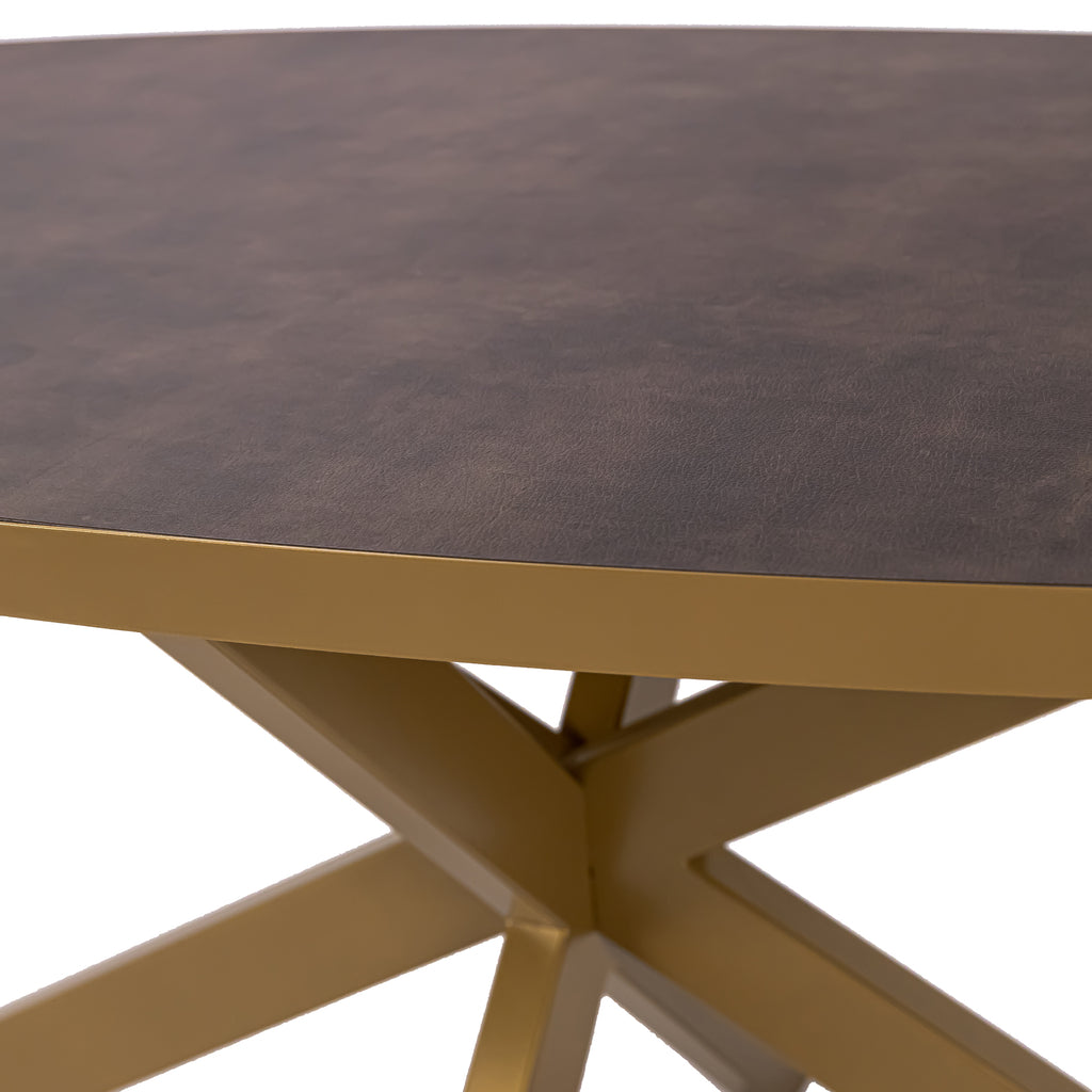 Eettafel Mees - 210 cm - Bruin Lederlook