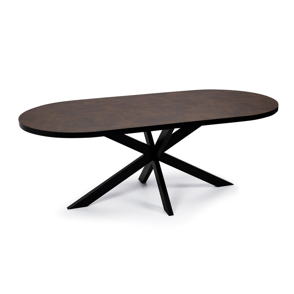 Eettafel Noud - 180 cm - Bruin Lederlook