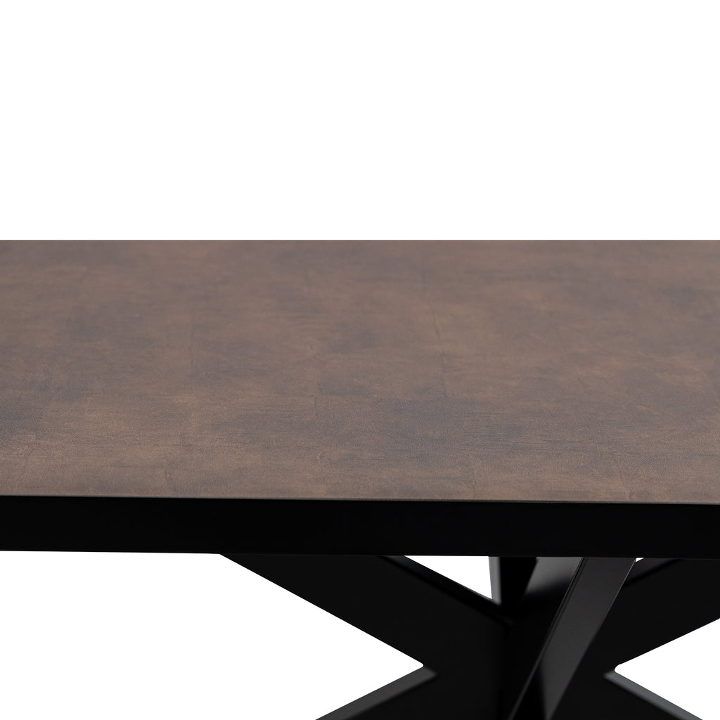 Eettafel Noud - 240 cm - Bruin Lederlook