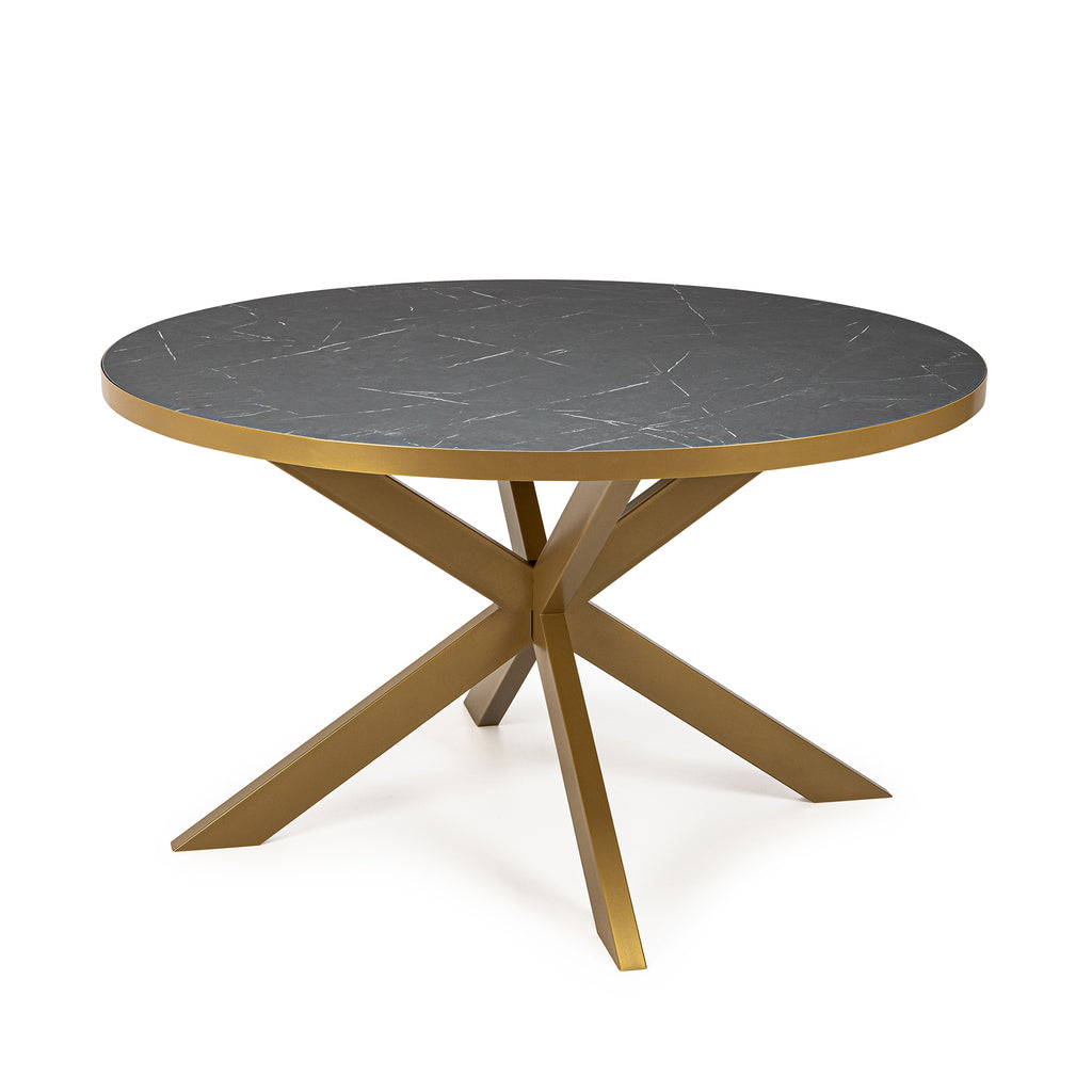 Eettafel Daan - 148 cm - Zwart Marmer