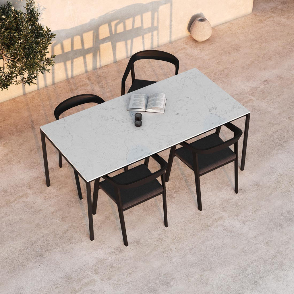 Tuintafel Felix - 240 cm - Zwart - Carrara