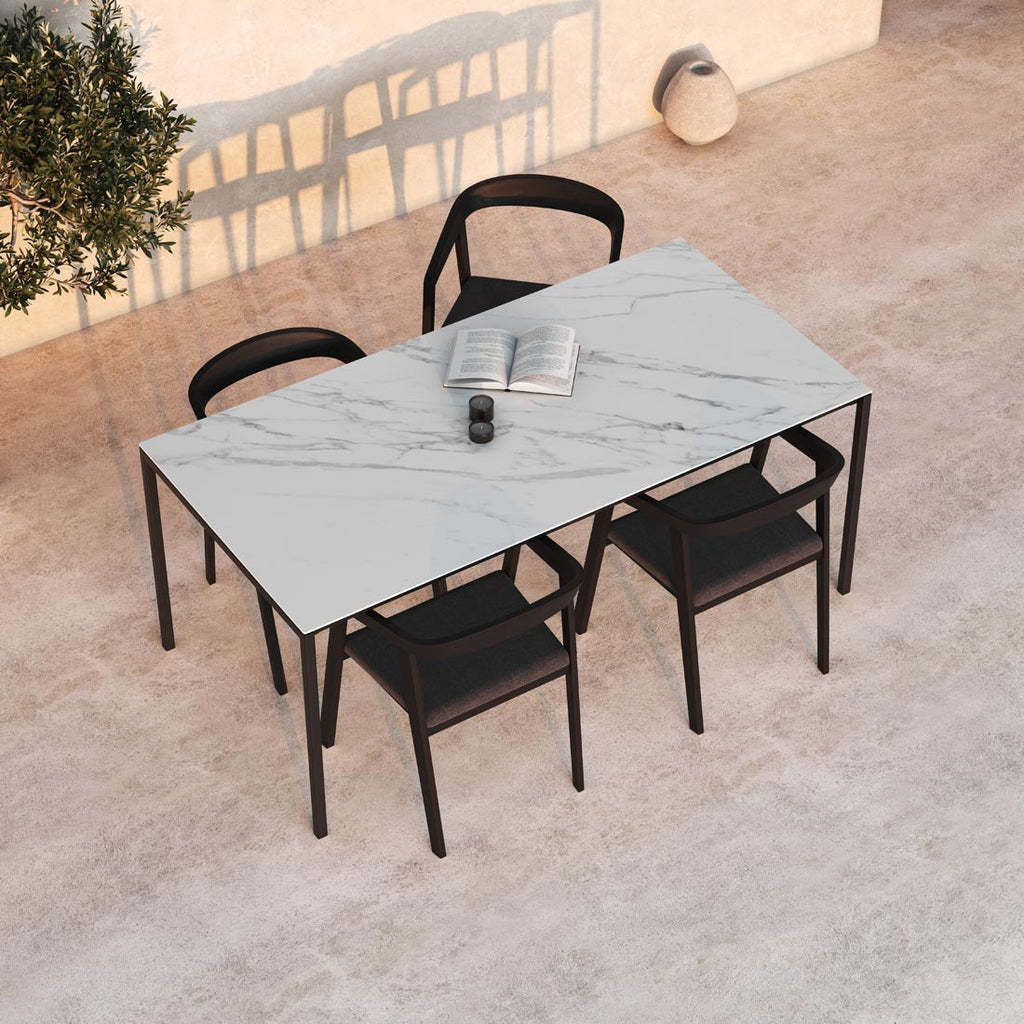 Tuintafel Felix - 240 cm - Zwart - Calacatta