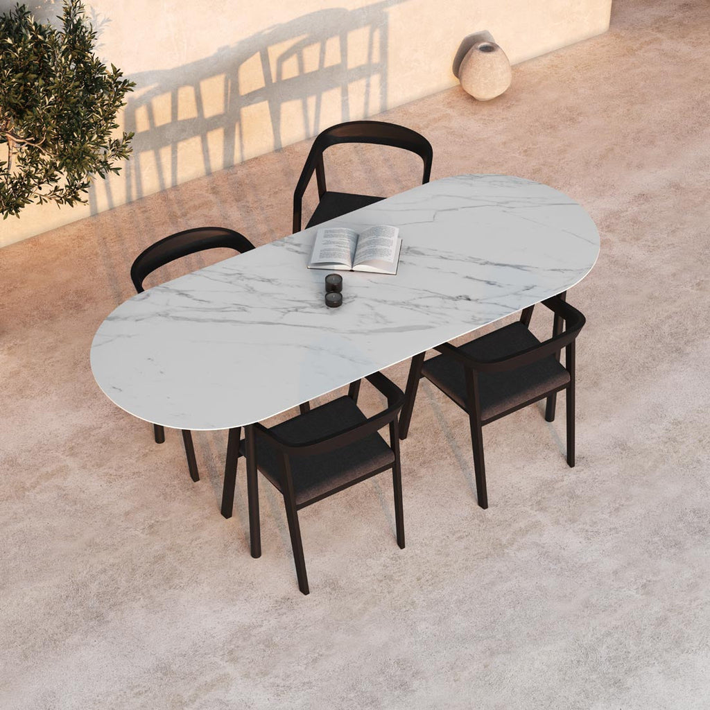 Tuintafel Lewis - 220 cm - Zwart - Calacatta