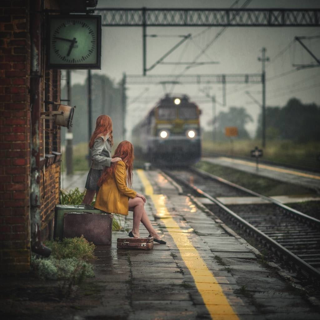 Waiting for the train